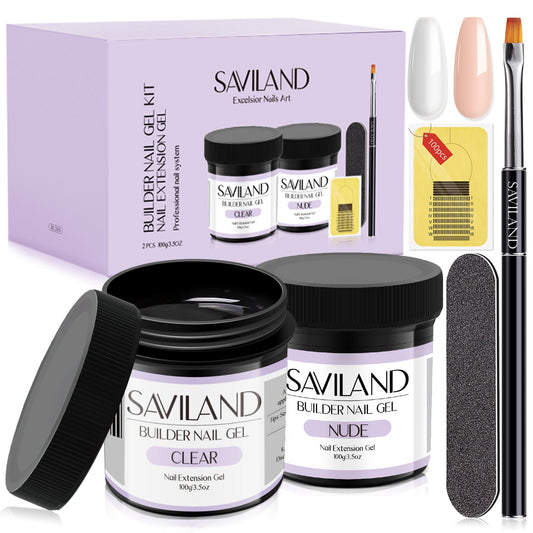 2pcs 3.5oz Clear Nudes Hard Gel | Builder Nail Gel Kit