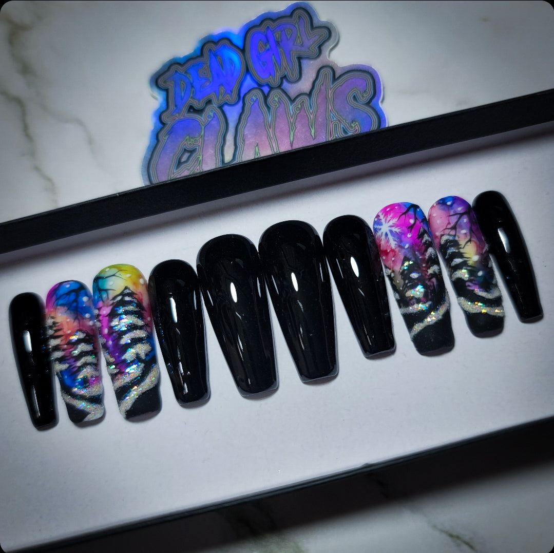 Winters Night Press on Nail Set