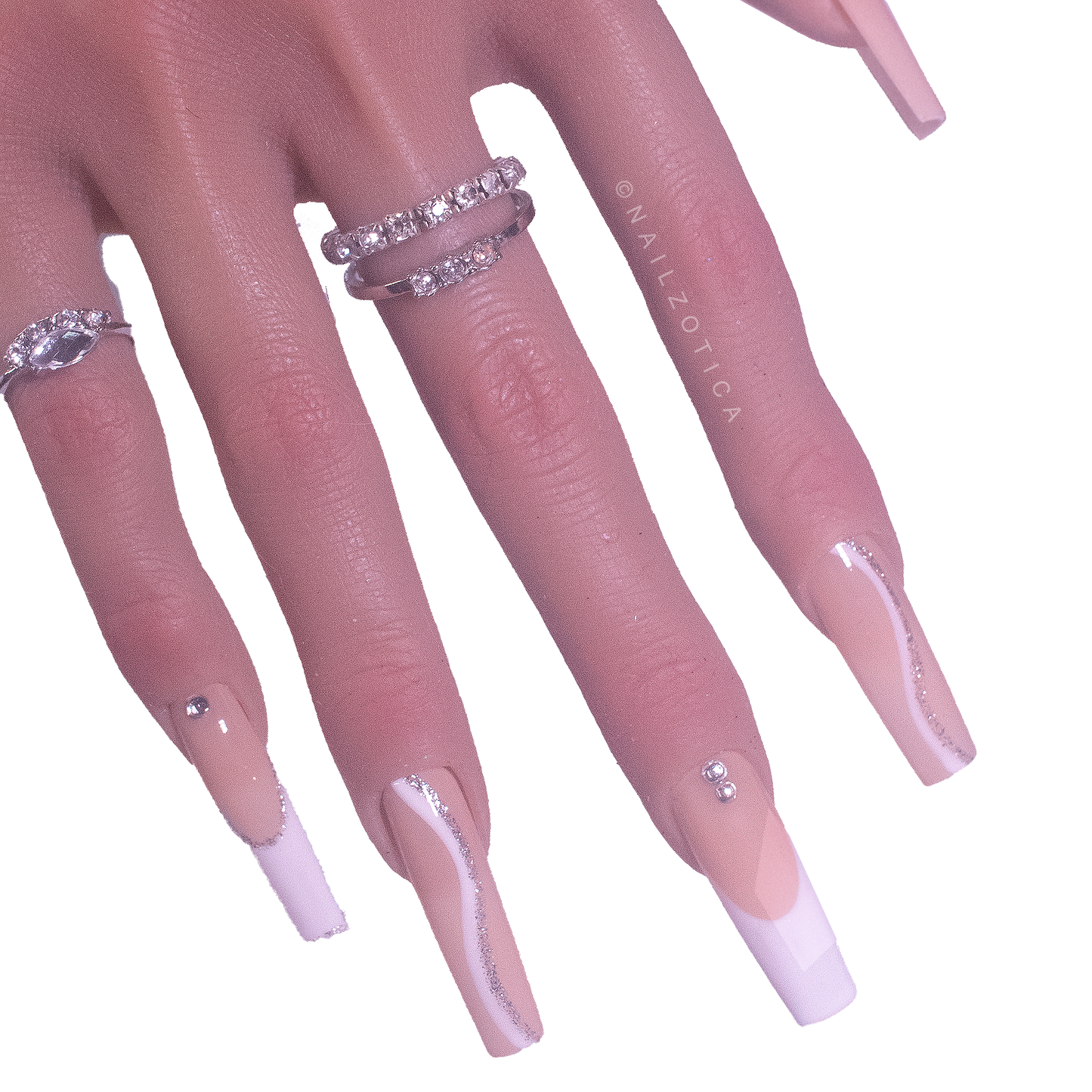 Whimsical White - Handmade Acrylic Press On Nails